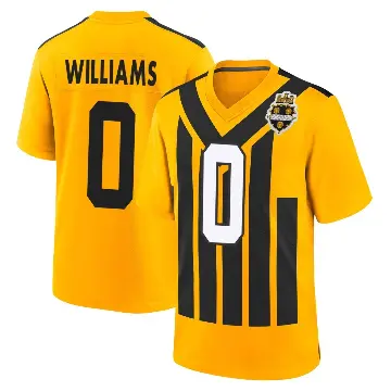 ＃0 Men's Aiden Williams Gold Game Pittsburgh Steelers Alternate 1933 Throwback Jersey