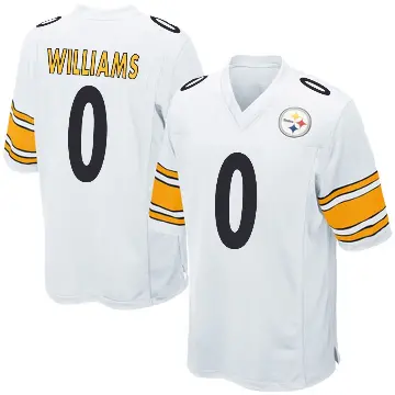 ＃0 Men's Aiden Williams White Game Pittsburgh Steelers Jersey