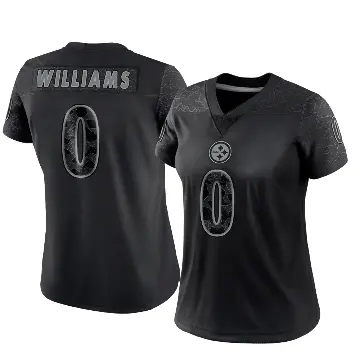 ＃0 Women's Aiden Williams Black Limited Pittsburgh Steelers Reflective Jersey