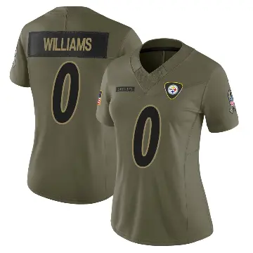 ＃0 Women's Aiden Williams Olive Limited Pittsburgh Steelers 2025 Salute to Service Jersey