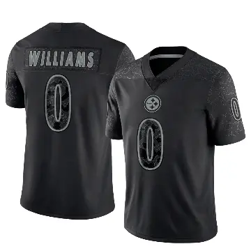 ＃0 Youth Aiden Williams Black Limited Pittsburgh Steelers Reflective Jersey