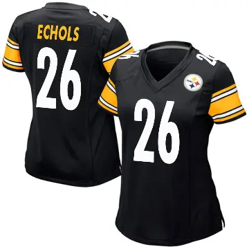 ＃26 Women's Brandin Echols Black Game Pittsburgh Steelers Team Color Jersey