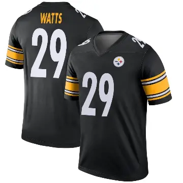 ＃29 Men's Ryan Watts Black Legend Pittsburgh Steelers Jersey