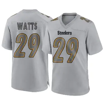 ＃29 Men's Ryan Watts Gray Game Pittsburgh Steelers Atmosphere Fashion Jersey