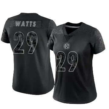 ＃29 Women's Ryan Watts Black Limited Pittsburgh Steelers Reflective Jersey