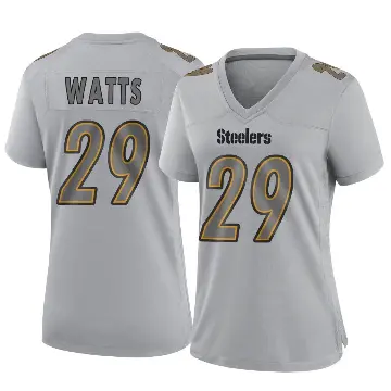 ＃29 Women's Ryan Watts Gray Game Pittsburgh Steelers Atmosphere Fashion Jersey