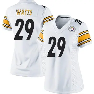 ＃29 Women's Ryan Watts White Game Pittsburgh Steelers Jersey
