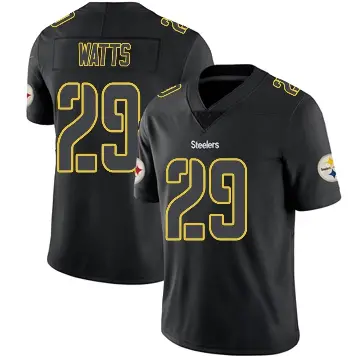 ＃29 Youth Ryan Watts Black Impact Limited Pittsburgh Steelers Jersey