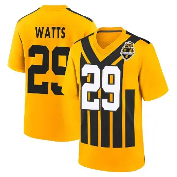 ＃29 Youth Ryan Watts Gold Game Pittsburgh Steelers Alternate 1933 Throwback Jersey