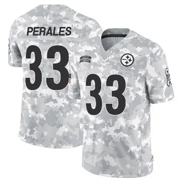 ＃33 Men's David Perales Arctic Camo Limited Pittsburgh Steelers 2024 Salute to Service Jersey