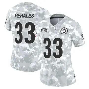 ＃33 Women's David Perales Arctic Camo Limited Pittsburgh Steelers 2024 Salute to Service Jersey