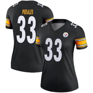 ＃33 Women's David Perales Black Legend Pittsburgh Steelers Jersey