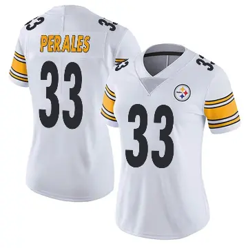＃33 Women's David Perales White Limited Pittsburgh Steelers Vapor Untouchable Jersey
