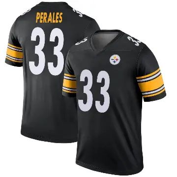 ＃33 Youth David Perales Black Legend Pittsburgh Steelers Jersey