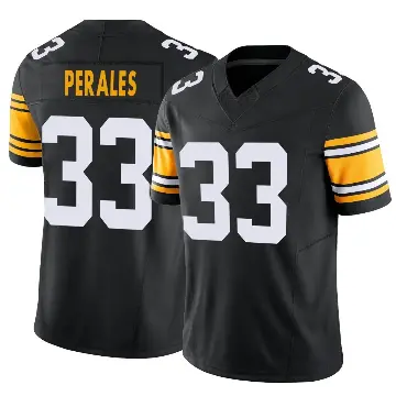 ＃33 Youth David Perales Black Limited Pittsburgh Steelers Alternate Vapor F.U.S.E. Jersey