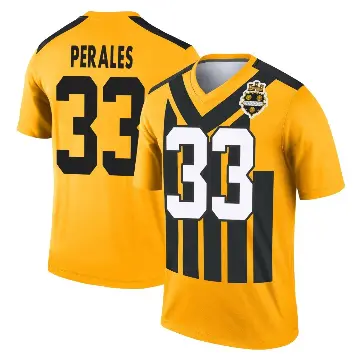 ＃33 Youth David Perales Gold Legend Pittsburgh Steelers Alternate 1933 Throwback Performance Jersey