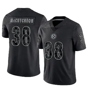 ＃38 Men's Cameron McCutcheon Black Limited Pittsburgh Steelers Reflective Jersey