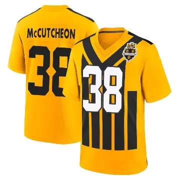 ＃38 Men's Cameron McCutcheon Gold Game Pittsburgh Steelers Alternate 1933 Throwback Jersey