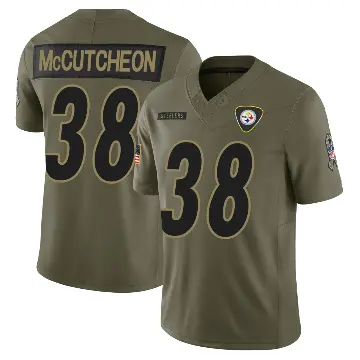＃38 Men's Cameron McCutcheon Olive Limited Pittsburgh Steelers 2025 Salute to Service Jersey