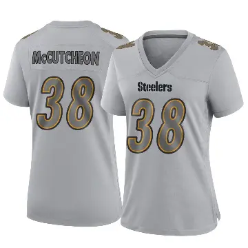 ＃38 Women's Cameron McCutcheon Gray Game Pittsburgh Steelers Atmosphere Fashion Jersey
