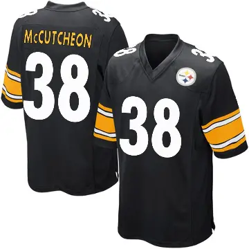 ＃38 Youth Cameron McCutcheon Black Game Pittsburgh Steelers Team Color Jersey