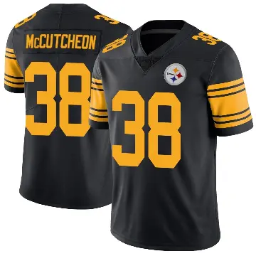 ＃38 Youth Cameron McCutcheon Black Limited Pittsburgh Steelers Color Rush Jersey