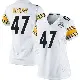 ＃47 Women's Mel Blount White Game Pittsburgh Steelers Jersey