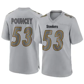 ＃53 Men's Maurkice Pouncey Gray Game Pittsburgh Steelers Atmosphere Fashion Jersey