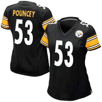 ＃53 Women's Maurkice Pouncey Black Game Pittsburgh Steelers Team Color Jersey