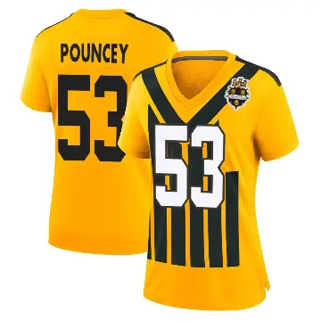 ＃53 Women's Maurkice Pouncey Gold Game Pittsburgh Steelers Alternate 1933 Throwback Jersey