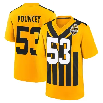 ＃53 Youth Maurkice Pouncey Gold Game Pittsburgh Steelers Alternate 1933 Throwback Jersey