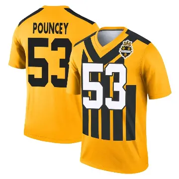 ＃53 Youth Maurkice Pouncey Gold Legend Pittsburgh Steelers Alternate 1933 Throwback Performance Jersey