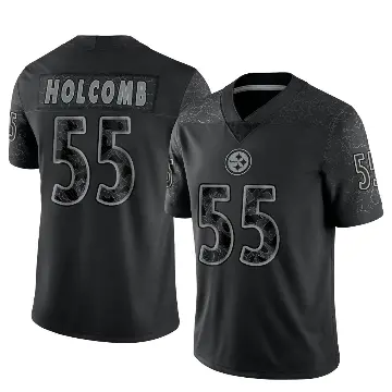 ＃55 Men's Cole Holcomb Black Limited Pittsburgh Steelers Reflective Jersey
