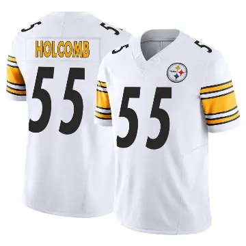 ＃55 Men's Cole Holcomb White Limited Pittsburgh Steelers Vapor F.U.S.E. Jersey