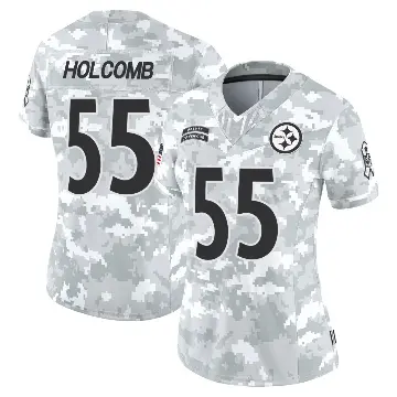 ＃55 Women's Cole Holcomb Arctic Camo Limited Pittsburgh Steelers 2024 Salute to Service Jersey