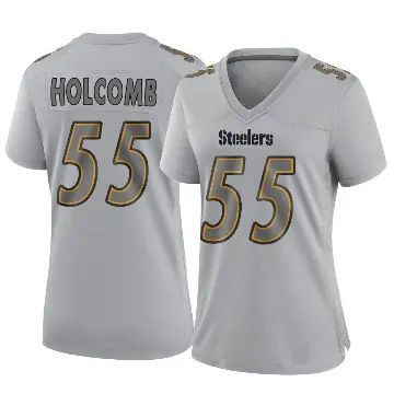 ＃55 Women's Cole Holcomb Gray Game Pittsburgh Steelers Atmosphere Fashion Jersey