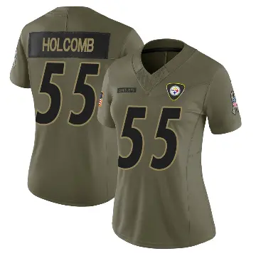 ＃55 Women's Cole Holcomb Olive Limited Pittsburgh Steelers 2025 Salute to Service Jersey