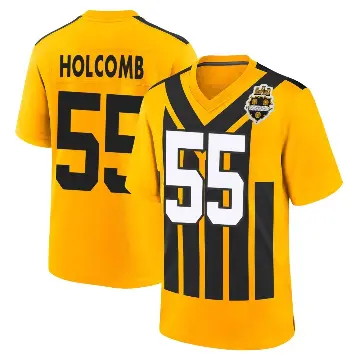 ＃55 Youth Cole Holcomb Gold Game Pittsburgh Steelers Alternate 1933 Throwback Jersey
