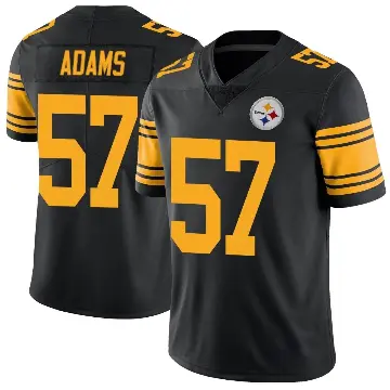 ＃57 Men's Montravius Adams Black Limited Pittsburgh Steelers Color Rush Jersey