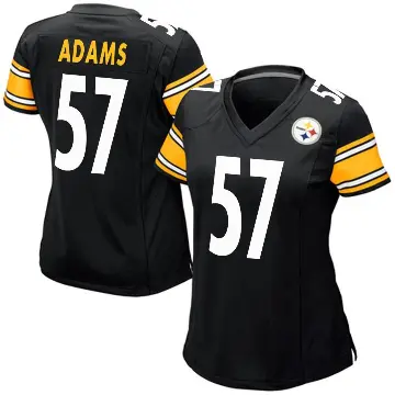 ＃57 Women's Montravius Adams Black Game Pittsburgh Steelers Team Color Jersey