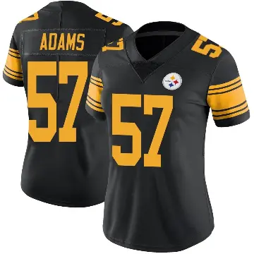 ＃57 Women's Montravius Adams Black Limited Pittsburgh Steelers Color Rush Jersey