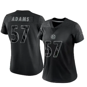 ＃57 Women's Montravius Adams Black Limited Pittsburgh Steelers Reflective Jersey