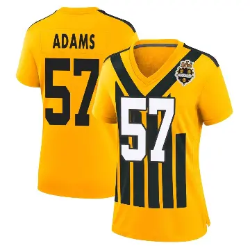 ＃57 Women's Montravius Adams Gold Game Pittsburgh Steelers Alternate 1933 Throwback Jersey