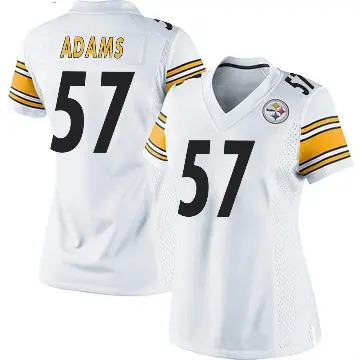 ＃57 Women's Montravius Adams White Game Pittsburgh Steelers Jersey