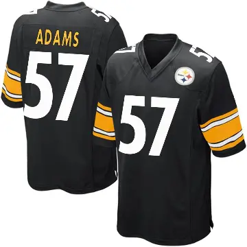 ＃57 Youth Montravius Adams Black Game Pittsburgh Steelers Team Color Jersey