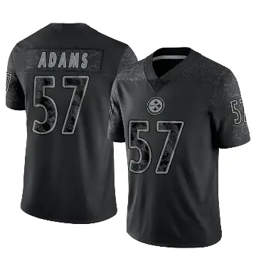 ＃57 Youth Montravius Adams Black Limited Pittsburgh Steelers Reflective Jersey