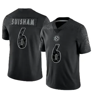 ＃6 Men's Shaun Suisham Black Limited Pittsburgh Steelers Reflective Jersey