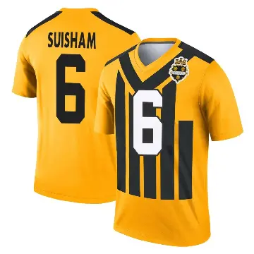 ＃6 Men's Shaun Suisham Gold Legend Pittsburgh Steelers Alternate 1933 Throwback Performance Jersey