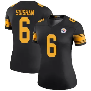 ＃6 Women's Shaun Suisham Black Legend Pittsburgh Steelers Color Rush Jersey