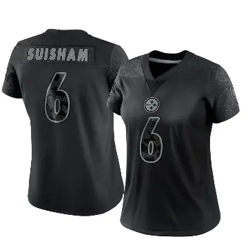 ＃6 Women's Shaun Suisham Black Limited Pittsburgh Steelers Reflective Jersey